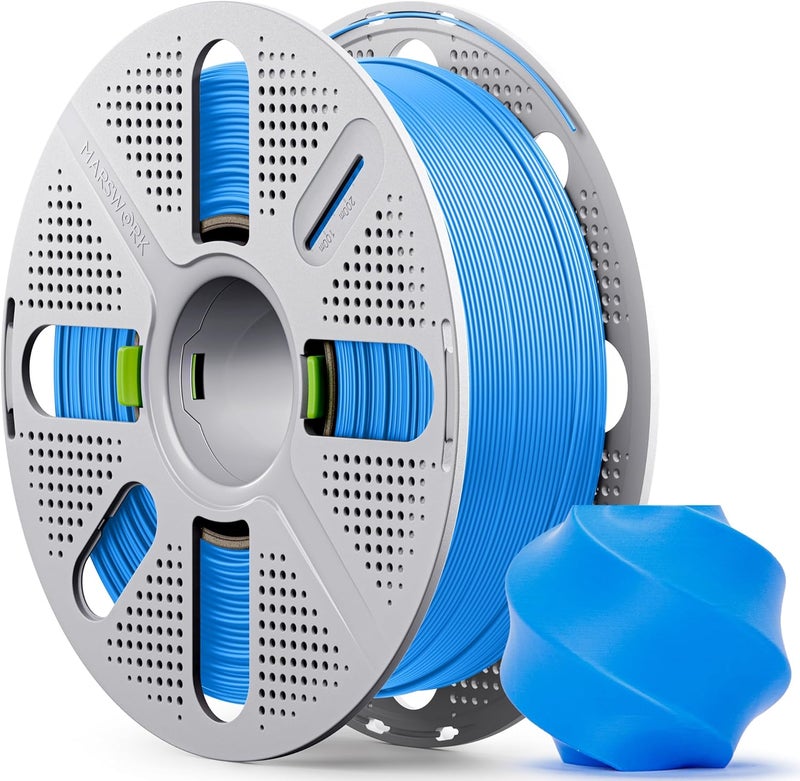 MarsWork PLA Basic, Pre-Dried Filament with Quick-Swap Reusable Spool 1kg (2.2lbs), 1.75mm 3D Printing Filament, Compatible with Bambu Lab 3D Printers – Cyan - Image 1